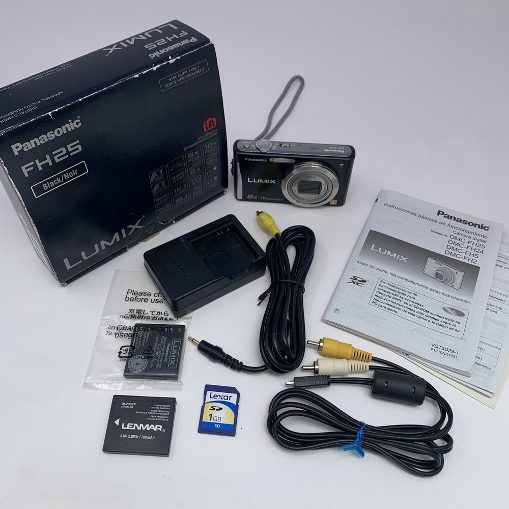 Panasonic LUMIX DMC-FH25 16.1MP Digital Camera w/charger, SD, Batteries, Tested